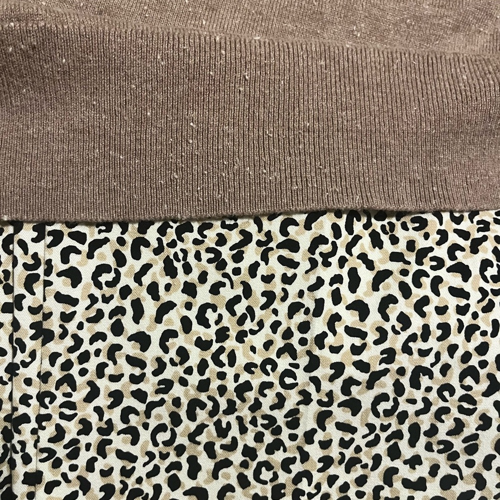 Loft Outlet Light Sweater and Leopard Print Pant outfit - Size XL/16